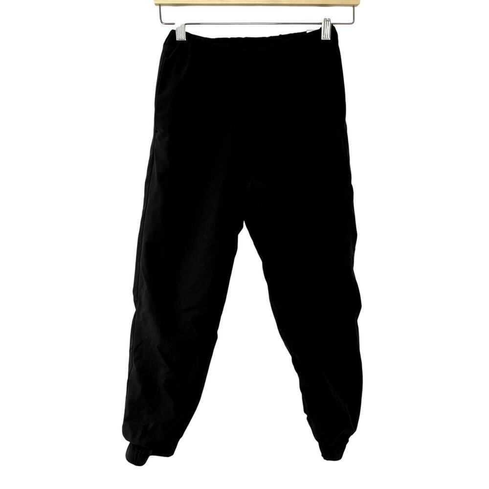 Uniqlo kids snowpants fleece lined black trousers size 9-10 pockets pull on